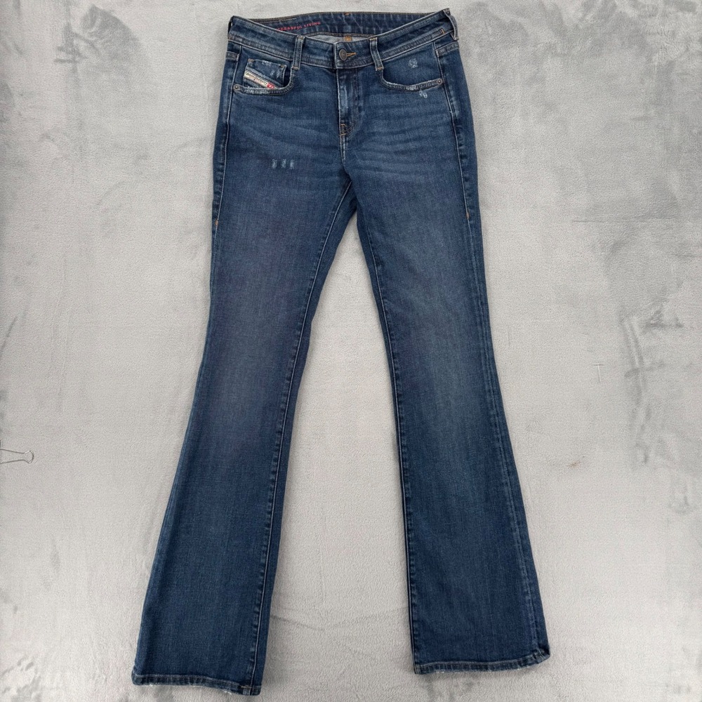 Diesel‎ Industry Denim Division Jeans Blue Wash Distressed Slim Fit Womens 27
